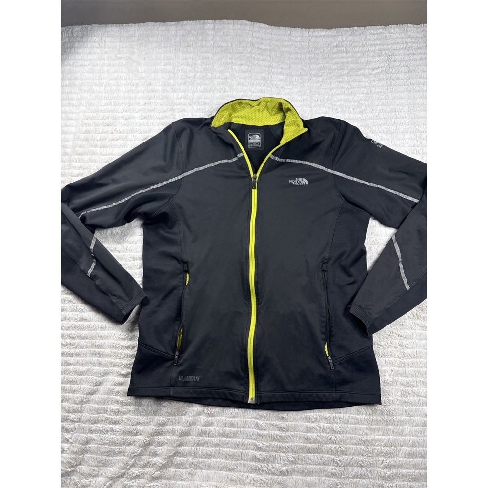 The North Face‎ Jacket Men L Black Flight Series Running Cycling Windstopper GUC
